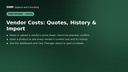 Vendor Costs: Quotes, History & Import - screen 2