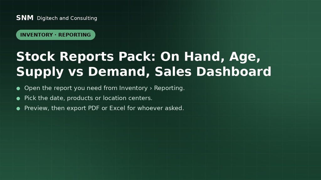 Stock Reports Pack: On Hand, Age, Supply vs Demand, Sales Dashboard - screen 2