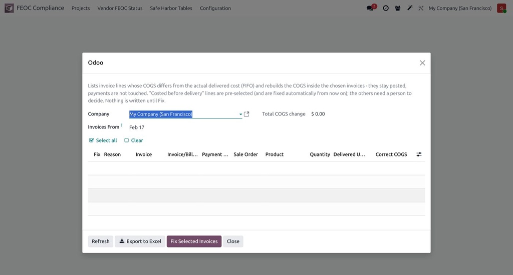 COGS Correction for FIFO Invoicing