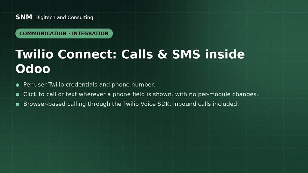 Twilio Connect: Calls & SMS inside Odoo